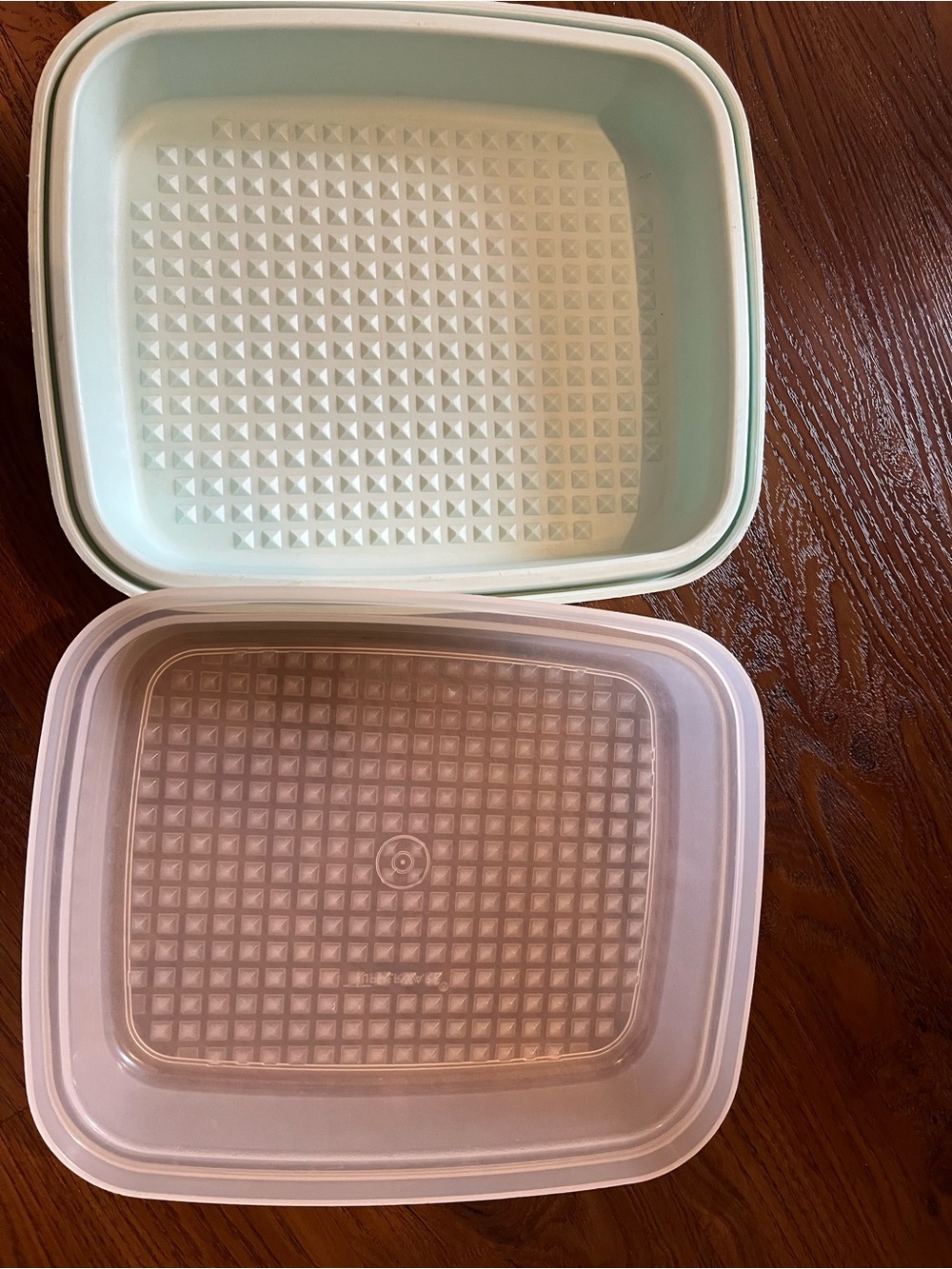 Tupperware large meat marinate  Food Storage Container Set - Mint and Clear